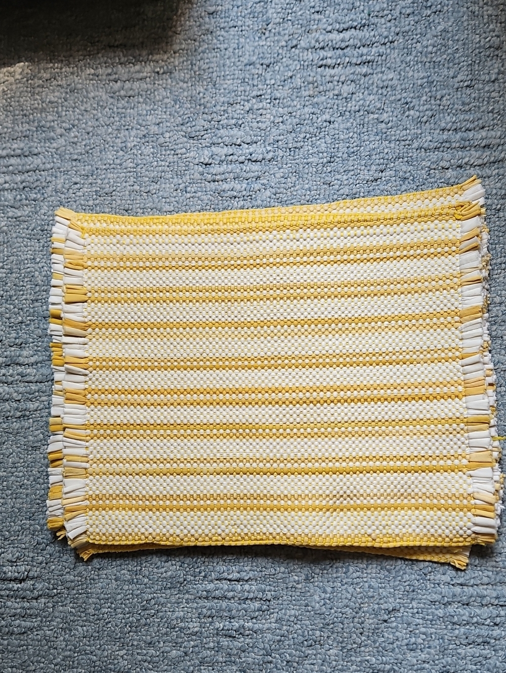Yellow and White Woven Stripe Dining Placemat - Classic Table Linen 16x13